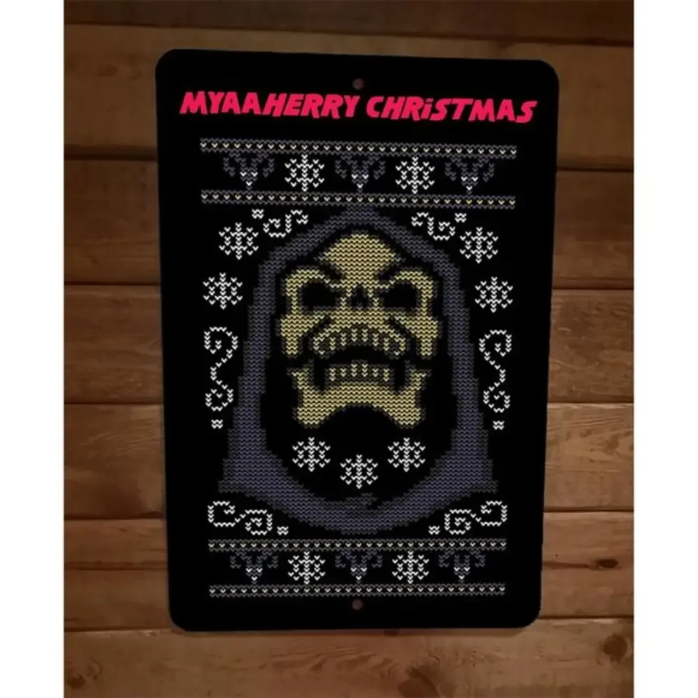Mayaaherry Christmas Skeletor MOTU 8x12 Metal Wall Sign‎ Masters of the Universe